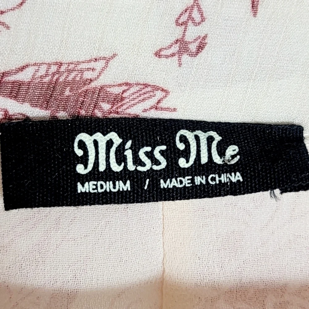 Miss Me Floral Boho Tie Women's Pullover Long Sleeves Women's Blouse Size M - Picture 2 of 7